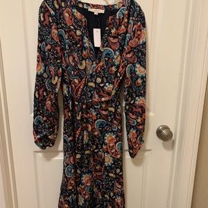 Loft cotton midi dress medium nwt